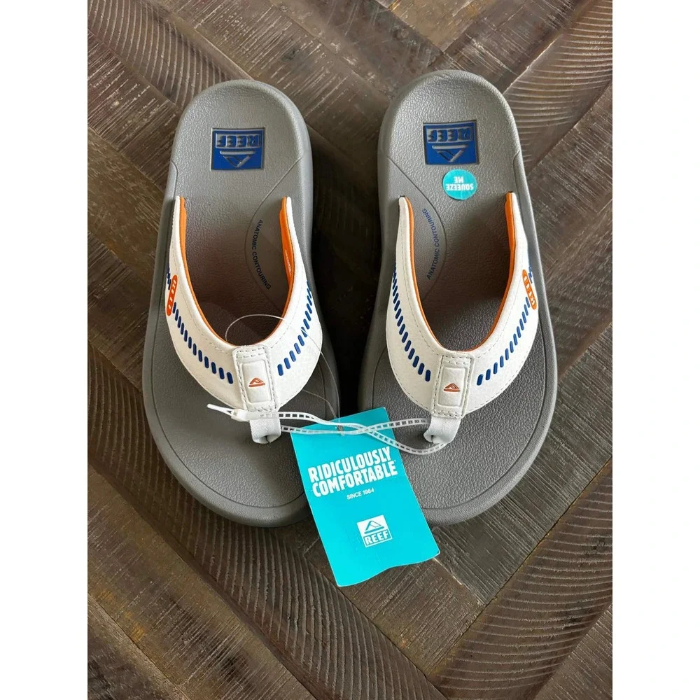 Reef Swellsole Cruiser Mens Sandals Blue White Orange CJ5891 Size 9 Flip Flops